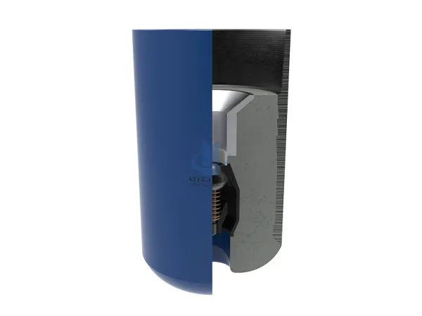 Aluminum alloy float collar and float shoe on a white background