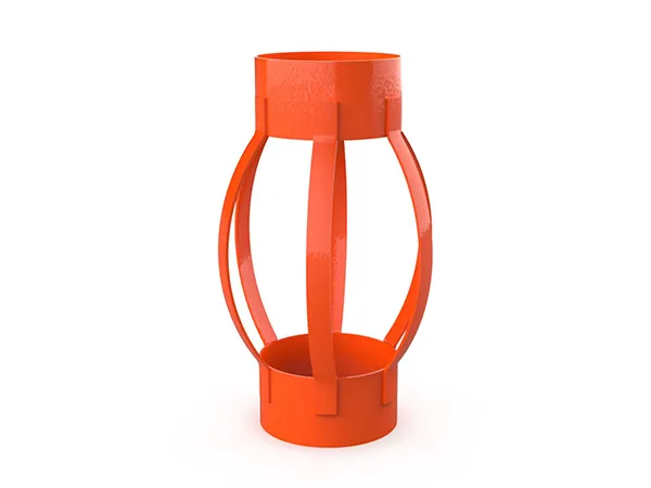 Bow spring centralizer on a white background