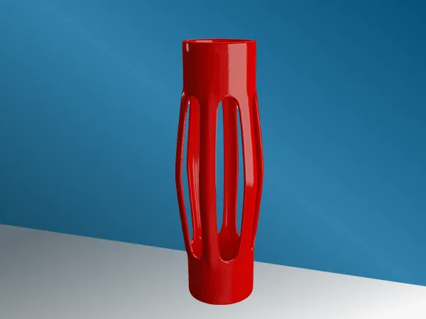 Casing Centralizer and stop collar on a blue background