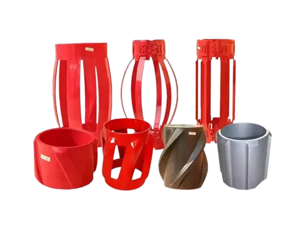 Casing centralizer on a white background