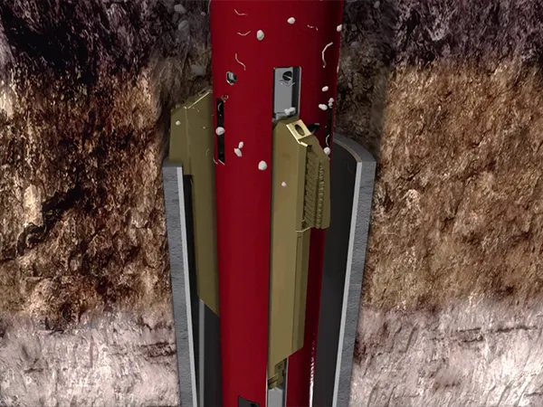 Schematic diagram of casing section milling