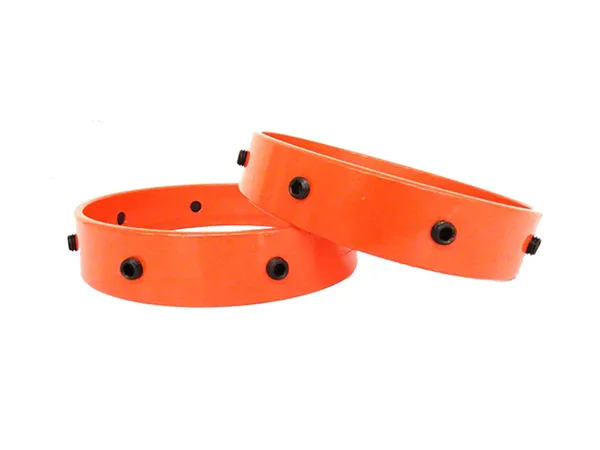 Casing stop collars on a white background