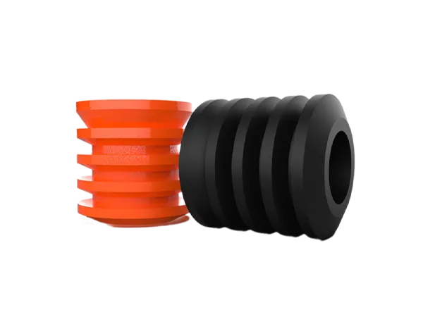 Cementing plugs on a white background