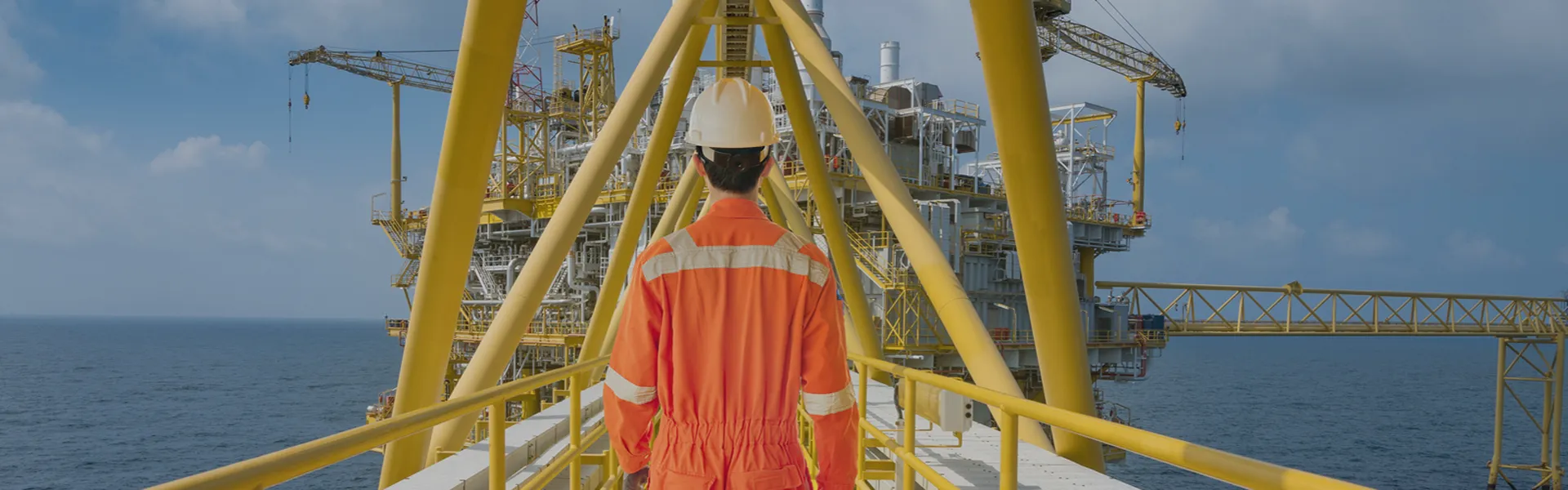 Workers on an offshore drilling platform