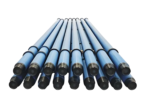Drill pipes on a white background