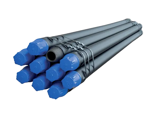 Drill pipes on a white background