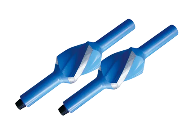Drill pipe stabilizers on a white background