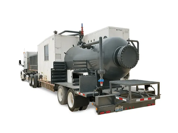 Drilling fluid four-phase separator on a white background