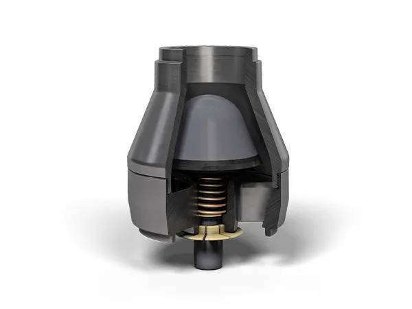 Float equipment valve on a white background