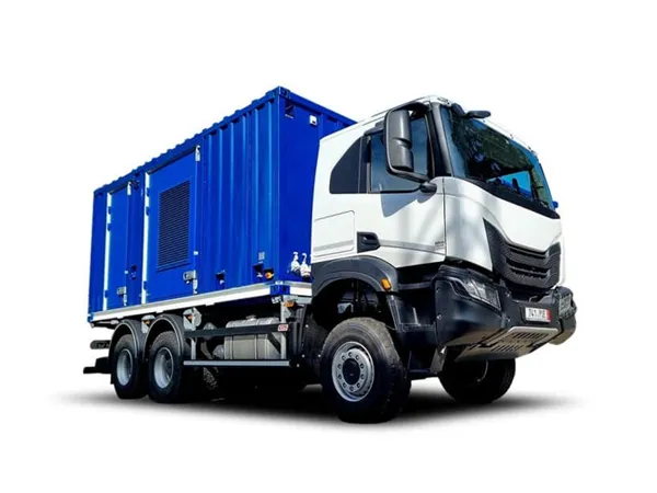 High-pressure nitrogen generation truck on a white background