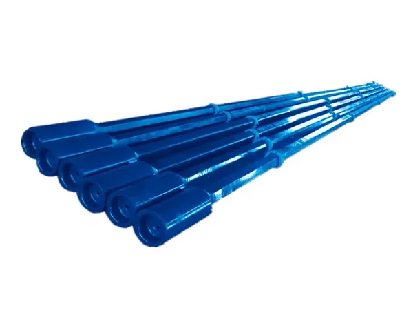Kelly drill pipes on a white background