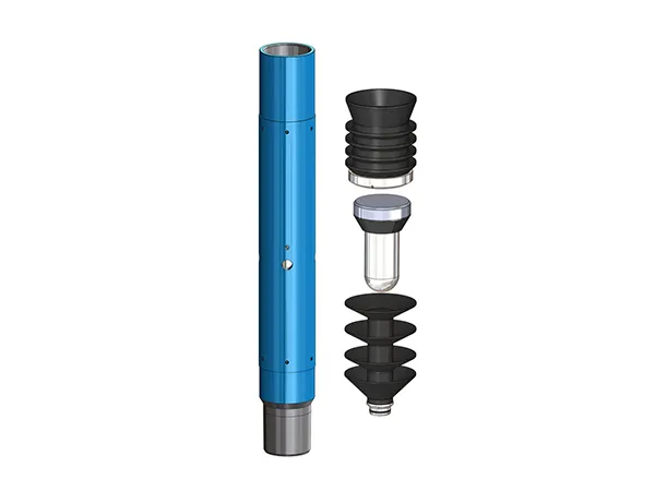 Multi-stage cementing plug on a white background