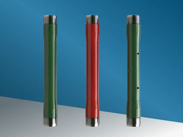 Multiple oil casings on a white background