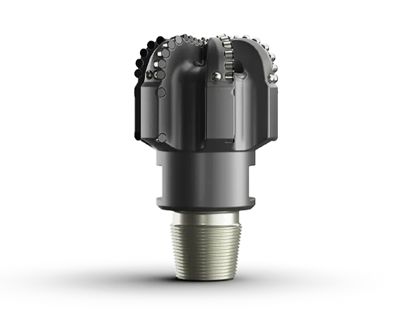 PDC drill bit on a white background