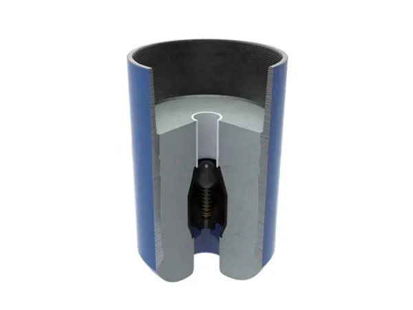 Butt weld float collar and float shoe on a white background